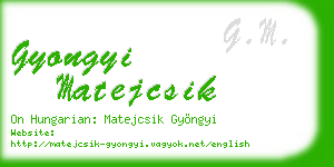gyongyi matejcsik business card