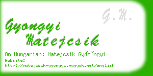 gyongyi matejcsik business card